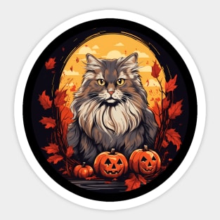 Siberian Cat Halloween, Cat Lover Sticker